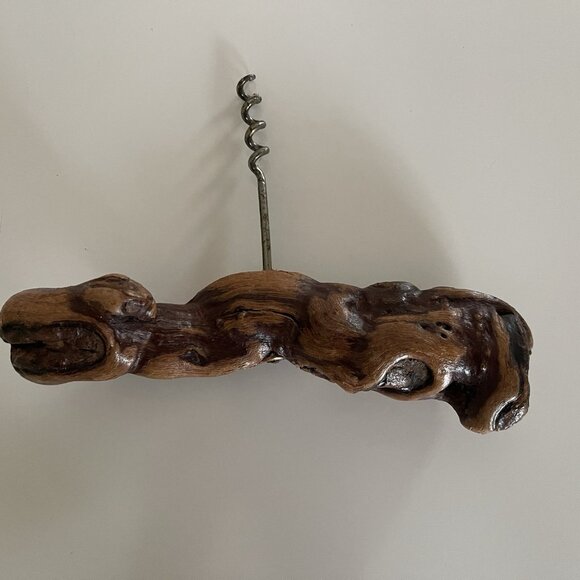 Vintage Gnarled Burled Grape Vine Wood Corkscrew Wine Opener Hand Crafted - Picture 7 of 13
